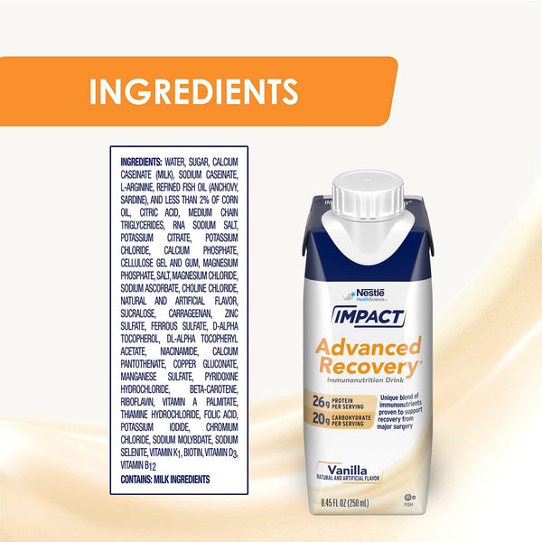 Impact Advanced Recovery® Oral Supplement Vanilla Flavor Liquid 8.45 oz. Reclosable Carton (1196661_CS) 10/CS