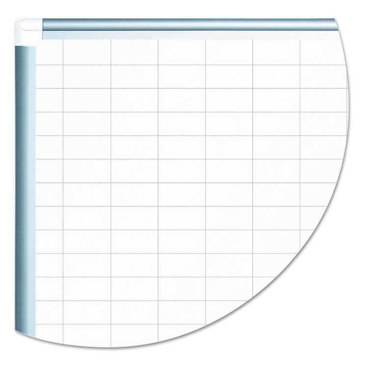 MasterVision® Gridded Magnetic Steel Dry Erase Planning Board, 1 x 2 Grid, 48 x 36, White Surface, Silver Aluminum Frame (BVCMA0592830) Each