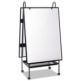 MasterVision® Creation Station Magnetic Dry Erase Board, 29.5 x 74.88, White Surface, Black Metal Frame (BVCEA49145016) Each