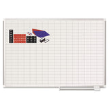 MasterVision® Gridded Magnetic Steel Dry Erase Planning Board with Accessories, 1 x 2 Grid, 48 x 36, White Surface, Silver Aluminum Frame (BVCMA0592830A) Each