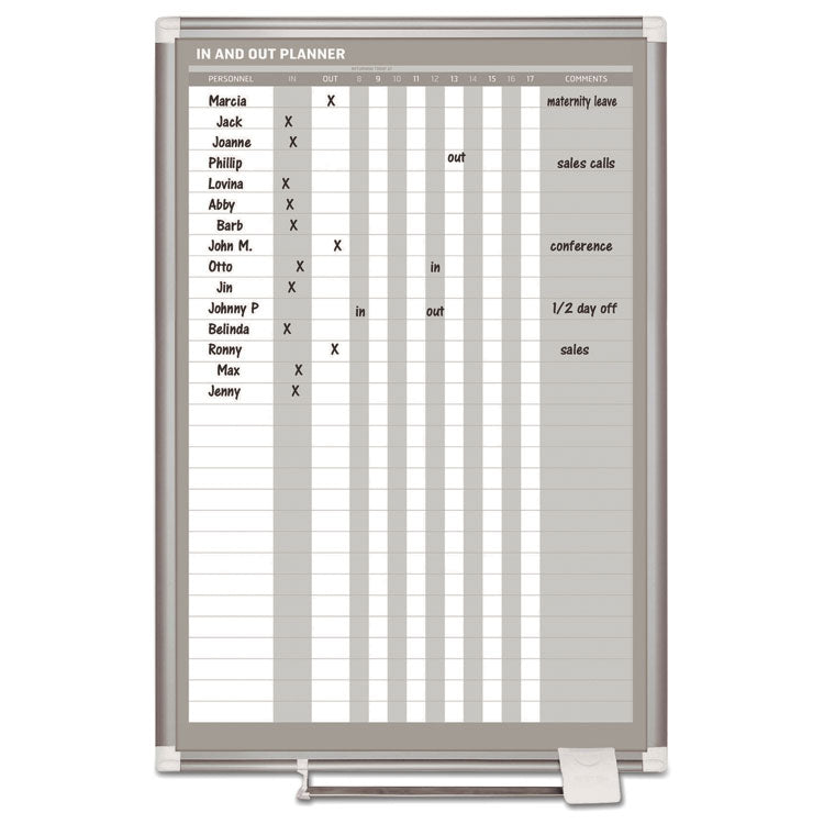 MasterVision® In-Out Magnetic Dry Erase Board, 24 x 36, White Surface, Silver Aluminum Frame (BVCGA02109830) Each