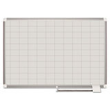 MasterVision® Gridded Magnetic Steel Dry Erase Planning Board, 2 x 3 Grid, 48 x 36, White Surface, Silver Aluminum Frame (BVCMA0593830) Each