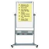 MasterVision® Revolver Easel, 35.4 x 47.2, 80" Tall Easel, Vertical Orientation, White Surface, Silver Aluminum Frame (BVCQR5203) Each