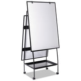 MasterVision® Creation Station Dry Erase Board, 29.5 x 74.88, White Surface, Black Metal Frame (BVCEA49125016) Each