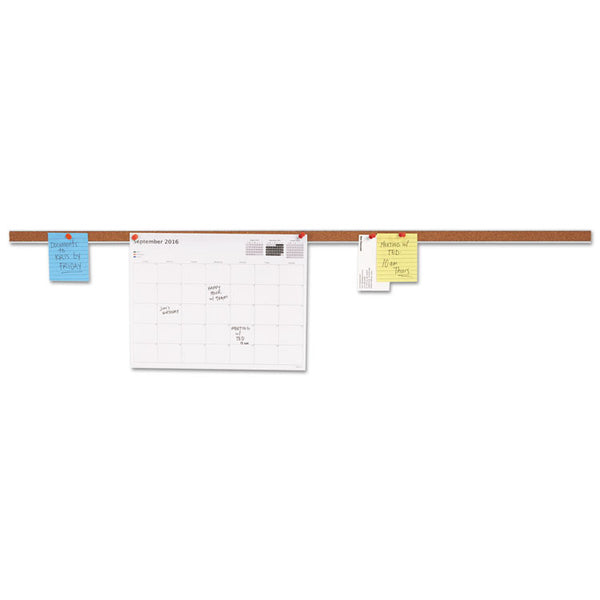 Universal® Cork Bulletin Bar, 36 x 1, Brown Surface, Silver Aluminum Frame (UNV43436)