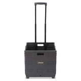 Universal® Collapsible Mobile Storage Crate, Plastic, 18.25 x 15 x 18.25 to 39.37, Black (UNV14110) Each