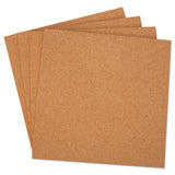 Universal® Cork Tile Panels, 12 x 12, Brown Surface, 4/Pack (UNV43404)