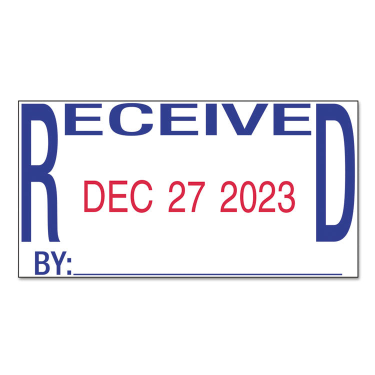 Trodat® Printy Economy Date Stamp, Self-Inking, 1.63" x 1", Blue/Red (USSE4752)