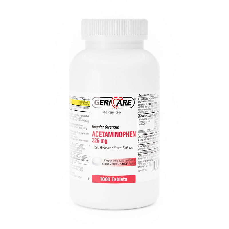 Geri-Care Pain Relief 325 mg Strength Acetaminophen Tablet 1000 per Bottle (1242760_BT) 1/BT