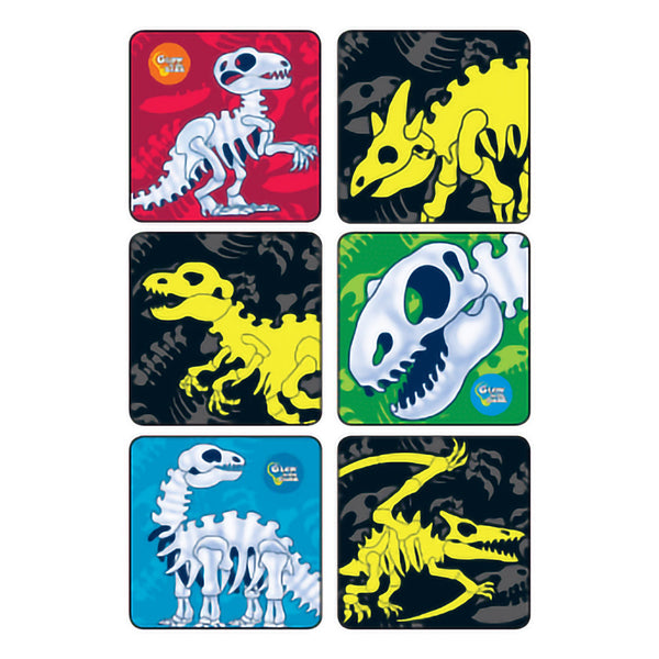 Kids Love Stickers® 90 per Pack Glow-In-The-Dark Dinosaur Bones Sticker 2-1/2 Inch (728573_PK) 1/PK