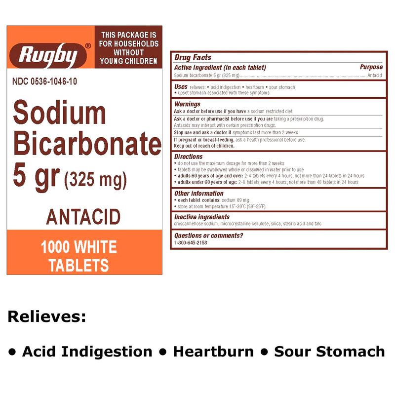 Major® Antacid 325 mg Strength Tablet 1000 per Bottle (981044_BT) 1/BT