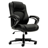 HON® HVL402 Series Executive High-Back Chair, Supports Up to 250 lb, 17" to 21" Seat Height, Black Seat/Back, Iron Gray Base (BSXVL402EN11)