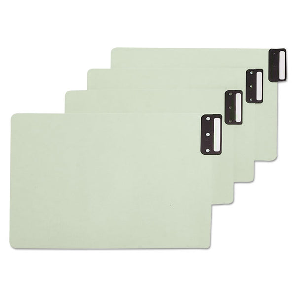 Smead™ 100% Recycled End Tab Pressboard Guides with Metal Tabs, 1/3-Cut End Tab, Blank, 8.5 x 14, Green, 50/Box (SMD63235)