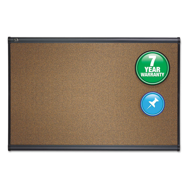 Quartet Prestige Bulletin Board, Brown Graphite-Blend Surface, 36 x 24, Aluminum Frame (QRTB243G)