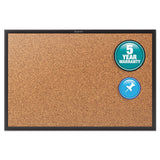Quartet® Classic Series Cork Bulletin Board, 24 x 18, Tan Surface, Black Aluminum Frame (QRT2301B)