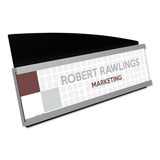 deflecto® Interior Image Anti-Glare Sign Holder, Landscape, 8.5 x 2 Insert, Black/Silver (DEF89105) Each
