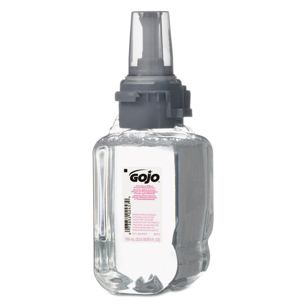 GOJO® Clear and Mild Foam Handwash Refill, For ADX-7 Dispenser, Fragrance-Free, 700 mL, Clear, 4/Carton (GOJ871104)
