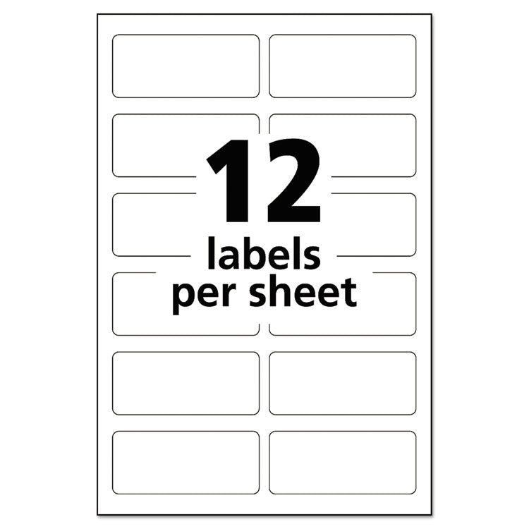 Avery&reg; Durable Permanent Multi-Surface ID Labels, Inkjet/Laser Printers, 0.75 x 1.75, White, 12/Sheet, 10 Sheets/Pack (AVE61521)