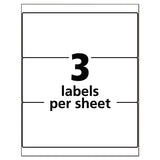 Avery® Durable Permanent ID Labels with TrueBlock Technology, Laser Printers, 3.25 x 8.38, White, 3/Sheet, 50 Sheets/Pack (AVE61531) Box of 150