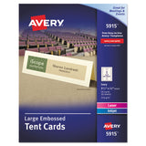 Avery® Large Embossed Tent Card, Ivory, 3.5 x 11, 1 Card/Sheet, 50 Sheets/Pack (AVE5915) Pack of 50