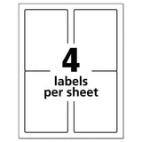 Avery® Durable Permanent ID Labels with TrueBlock Technology, Laser Printers, 3.5 x 5, White, 4/Sheet, 50 Sheets/Pack (AVE61532)