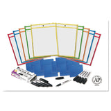 Charles Leonard® Dry Erase Pocket Class Pack, 10.5  x 1.5, Assorted Primary Colors, 10/Pack (LEO29130) Pack of 10
