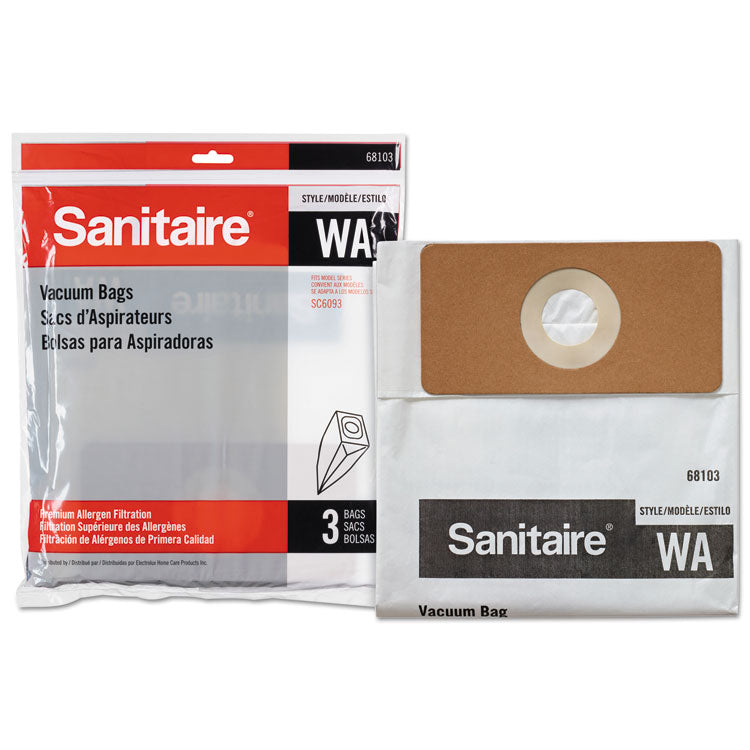 Sanitaire® WA Premium Allergen Vacuum Bags for SC5745/SC5815/SC5845/SC5713, 3/Pack, 10 Packs/Carton (EUR6810310) Case of 50