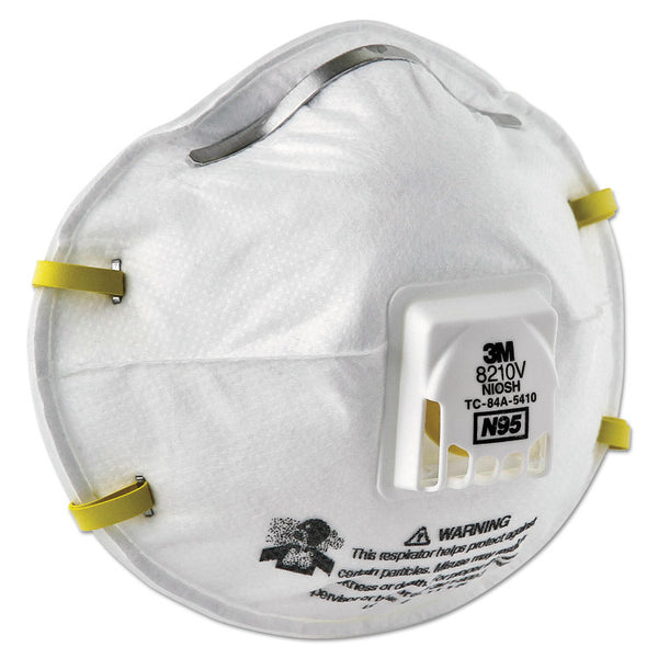 3M™ Particulate Respirator 8210V, N95, Cool Flow Valve, Standard Size, 10/Box (MMM8210V)