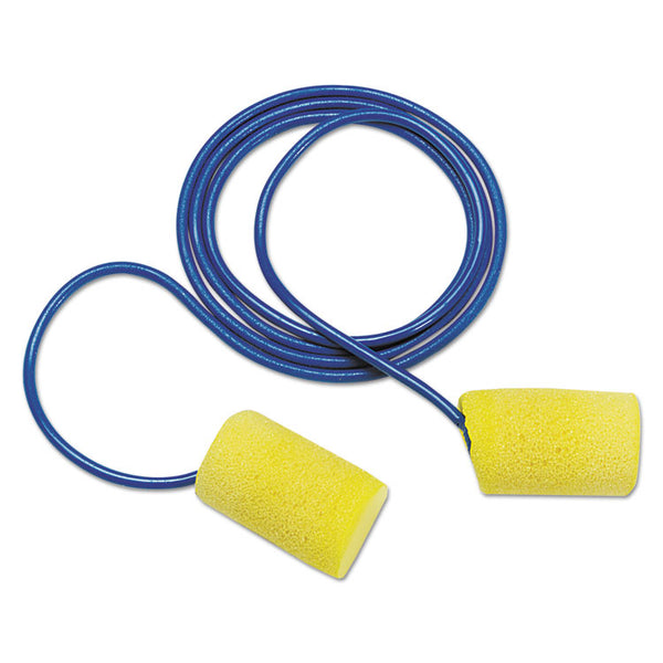 3M™ E-A-R Classic Earplugs, Corded, PVC Foam, Yellow, 200 Pairs/Box (MMM3111101)