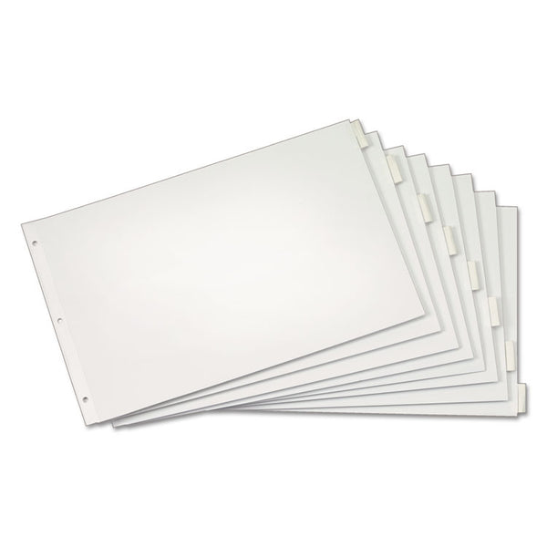Cardinal® Paper Insertable Dividers, 8-Tab, 11 x 17, White, Clear Tabs, 1 Set (CRD84815)