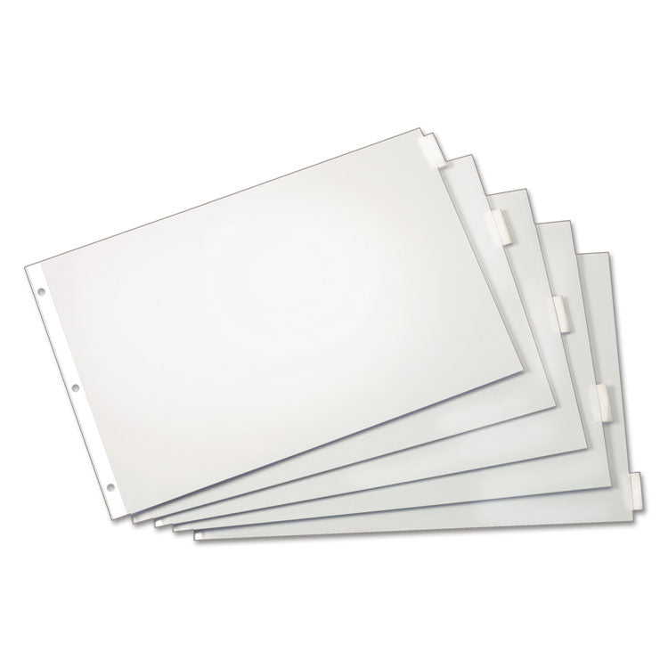 Cardinal® Paper Insertable Dividers, 5-Tab, 11 x 17, White, Clear Tabs, 1 Set (CRD84812) Each