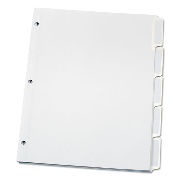 Oxford™ Custom Label Tab Dividers with Self-Adhesive Tab Labels, 5-Tab, 11 x 8.5, White, 25 Sets (OXF11314)