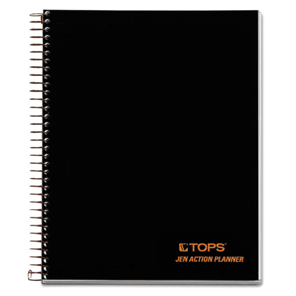 TOPS™ JEN Action Planner, 1-Subject, Narrow Rule, Black Cover, (84) 8.5 x 6.75 Sheets (TOP63827) Each