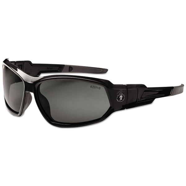 ergodyne® Skullerz Loki Safety Glasses/Goggles, Black Frame/Smoke Lens, Nylon/Polycarb (EGO56030) Each
