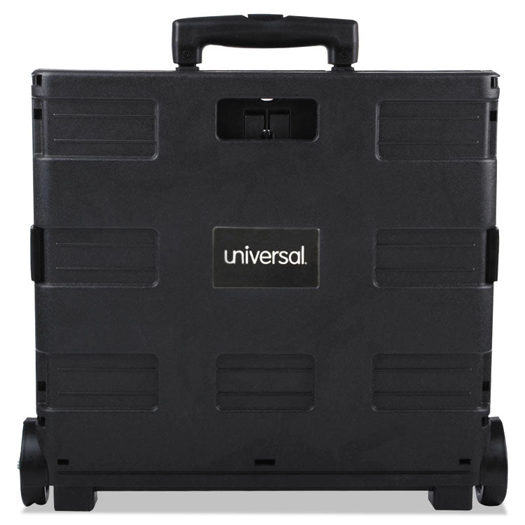 Universal® Collapsible Mobile Storage Crate, Plastic, 18.25 x 15 x 18.25 to 39.37, Black (UNV14110) Each