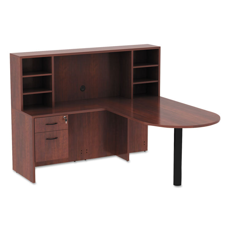 Alera® Alera Valencia Series D-Top Desk, 71" x 35.5" x 29.63", Medium Cherry (ALEVA277236MC)