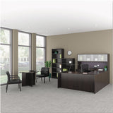 Alera® Alera Valencia Series Bow Front Desk Shell, 71" x 41.38" x 29.63", Espresso (ALEVA227236ES)