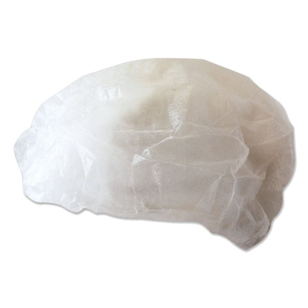 Disposable Bouffant Caps, 19", Medium, White, 100/Pack (BWKH42M) Pack of 100