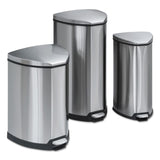 Safco® Step-On Receptacle, 4 gal, Stainless Steel, Chrome/Black (SAF9685SS) Each