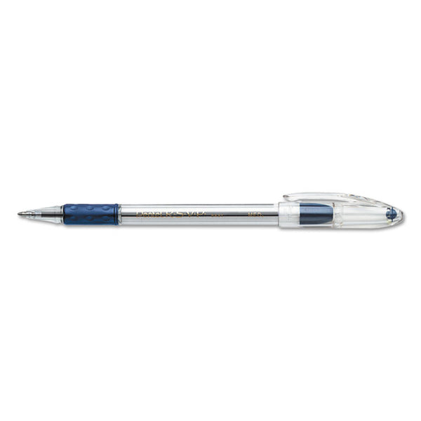 Pentel® R.S.V.P. Ballpoint Pen, Stick, Medium 1 mm, Blue Ink, Clear/Blue Barrel, Dozen (PENBK91C)