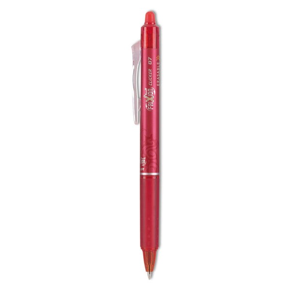 Pilot® FriXion Clicker Erasable Gel Pen, Retractable, Fine 0.7 mm, Red Ink, Red Barrel, Dozen (PIL31452)