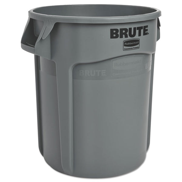 Rubbermaid® Commercial Vented Round Brute Container, 20 gal, Plastic, Gray (RCP262000GRA)