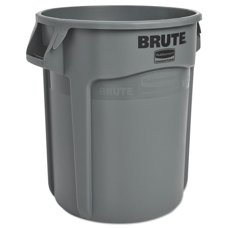 Rubbermaid® Commercial Vented Round Brute Container, 20 gal, Plastic, Gray (RCP262000GRA) Each