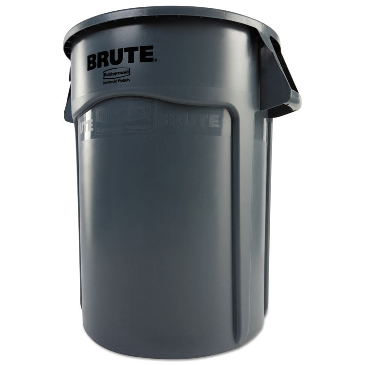 Rubbermaid® Commercial Vented Round Brute Container, 44 gal, Plastic, Gray (RCP264360GY)