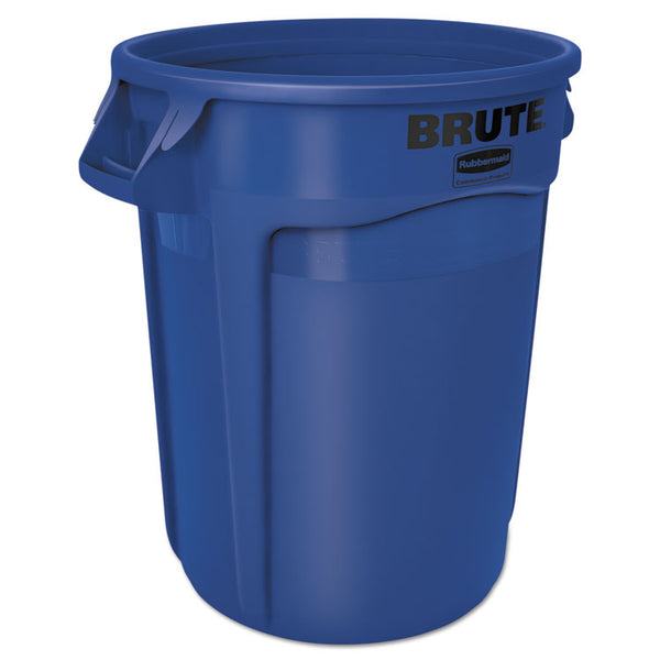 Rubbermaid® Commercial Vented Round Brute Container, 32 gal, Plastic, Blue (RCP2632BLU)