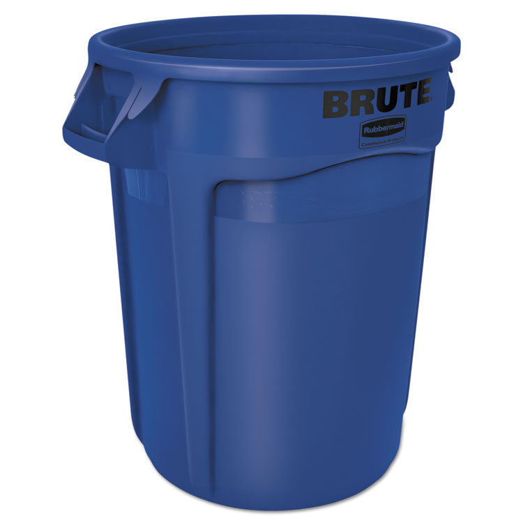 Rubbermaid® Commercial Vented Round Brute Container, 32 gal, Plastic, Blue (RCP2632BLU) Each