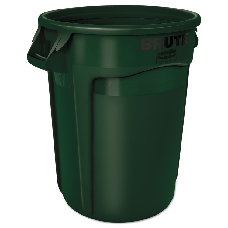 Rubbermaid® Commercial Vented Round Brute Container, 32 gal, Plastic, Dark Green (RCP2632DGR) Each