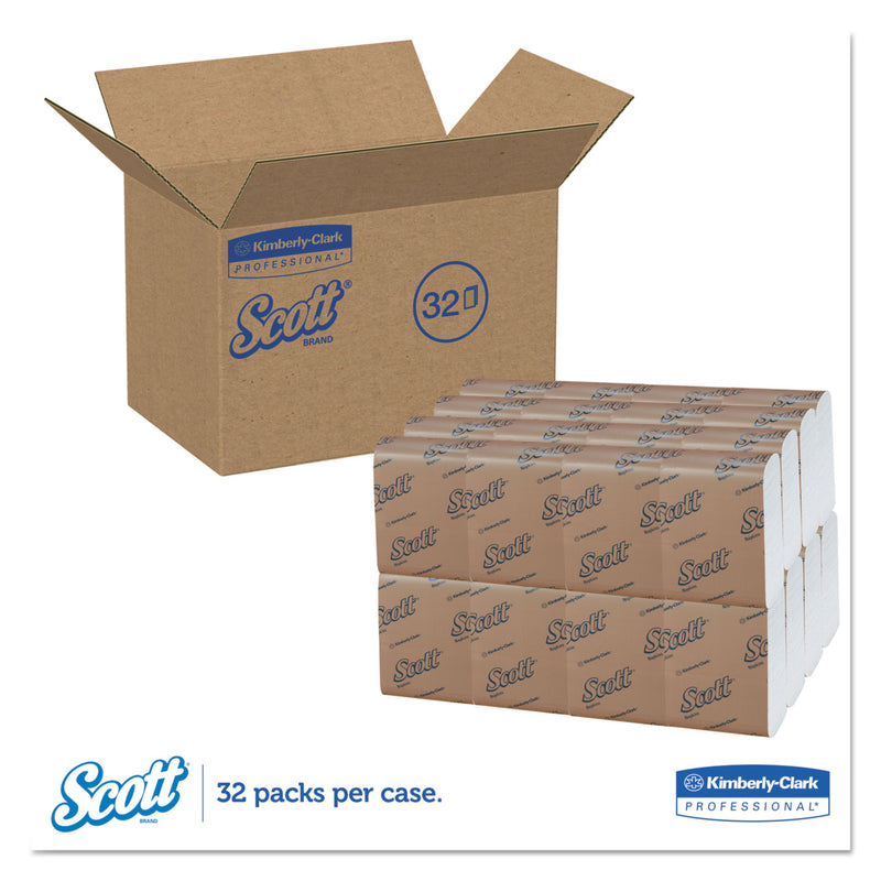 Scott Low-Fold Dispenser Napkins, 1-Ply, 12" x 7", White, 250/Pack, 32 Packs/Carton (98720KIM) Case of 8000