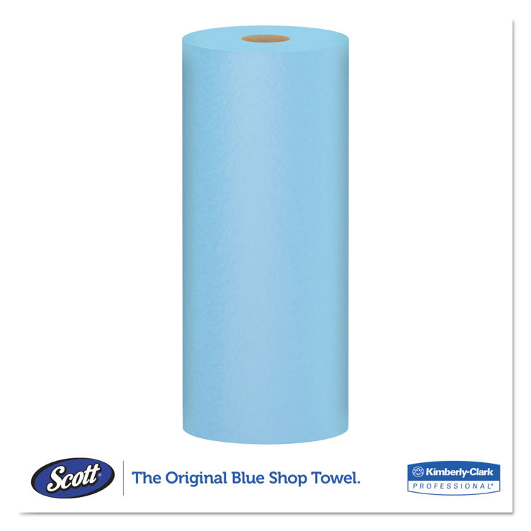 Scott® Shop Towels, Standard Roll, 1-Ply, 9.4 x 11, Blue, 55/Roll, 12 Rolls/Carton (KCC75147)