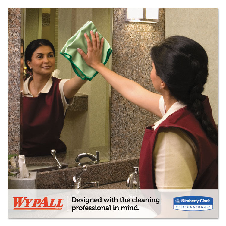 WypAll® Microfiber Cloths, Reusable, 15.75 x 15.75, Green, 24/Carton (KCC83630CT)